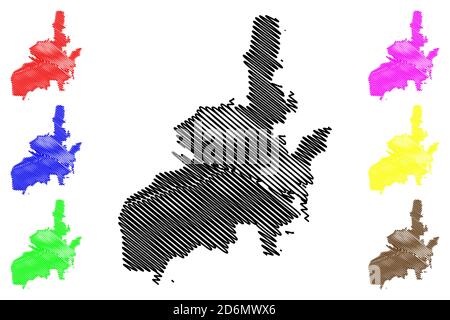 Città di Salta (Repubblica Argentina, Provincia di Salta) mappa vettoriale illustrazione, scrimble mappa schizzo Illustrazione Vettoriale