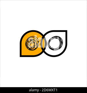 Icona terapia. Logo di coaching, consulenza. Groviglio aggrovigliato e disgrovigliato Illustrazione Vettoriale