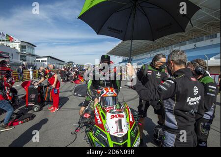 Estoril, Portogallo, Italia. estoril 2020, portogallo, Italia, 18 Ott 2020, NÃ‚Â° 1 Jonathan Rea GBR Kawasaki Zx-10RR Kawasaki Racing Team WorldSBK. Durante il round 8 Pirelli Estoril Round Race2 - World Superbike - SBK - Credit: LM/otto Moretti Credit: Otto Moretti/LPS/ZUMA Wire/Alamy Live News Foto Stock