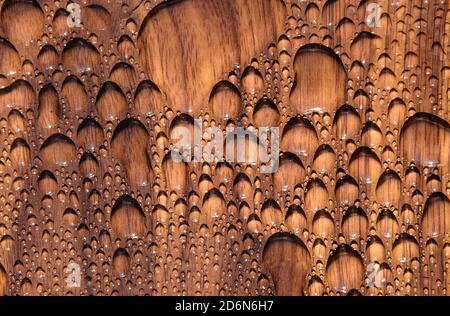 Esempio di superficie in legno idrorepellente Foto Stock