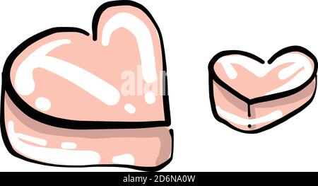 Cuori di ghiaccio, illustrazione, vettore su sfondo bianco Illustrazione Vettoriale