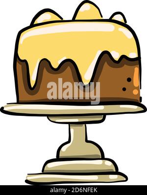 Meringa torta, illustrazione, vettore su sfondo bianco Illustrazione Vettoriale