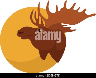 Testa di Moose, illustrazione, vettore su sfondo bianco Illustrazione Vettoriale