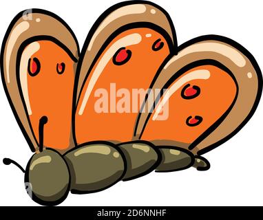 Farfalla arancione, illustrazione, vettore su sfondo bianco Illustrazione Vettoriale