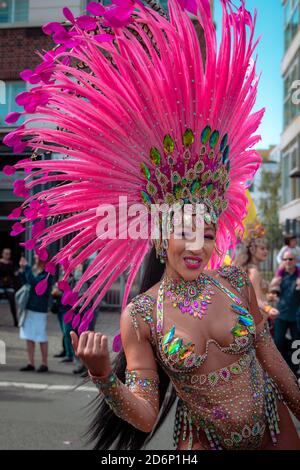 Londra, Regno Unito - 8 settembre 2019: Hackney Carnival Dancer Foto Stock