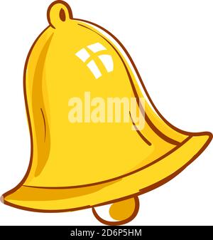 Golden bell, illustrazione, vettore su sfondo bianco. Illustrazione Vettoriale