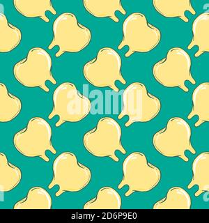 Dente giallo, motivo senza cuciture su sfondo verde. Illustrazione Vettoriale