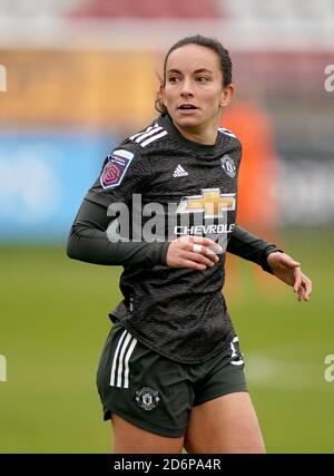 Lucy Stanifforth di Manchester United durante la partita della Super League delle Femminile al Victoria Road Stadium, Londra. Foto Stock