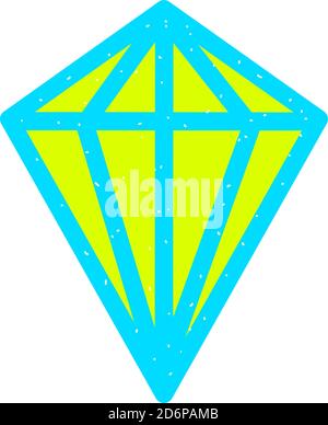 Diamante piana, illustrazione vettore su sfondo bianco. Illustrazione Vettoriale