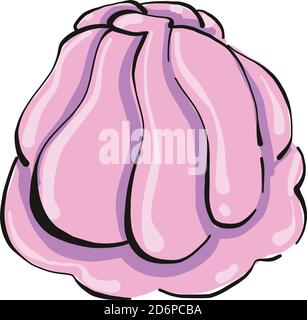 Meringa rosa, illustrazione vettore su sfondo bianco. Illustrazione Vettoriale