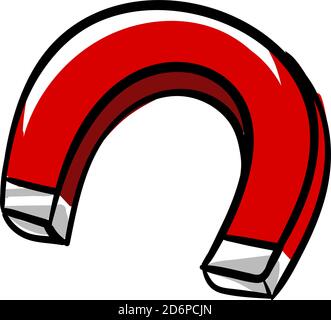 Interessante magnete, illustrazione, vettore su sfondo bianco. Illustrazione Vettoriale