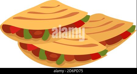 Deliziose quesadillas, illustrazione, vettore su sfondo bianco. Illustrazione Vettoriale