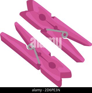 Clip in tessuto rosa, illustrazione, vettore su sfondo bianco Illustrazione Vettoriale