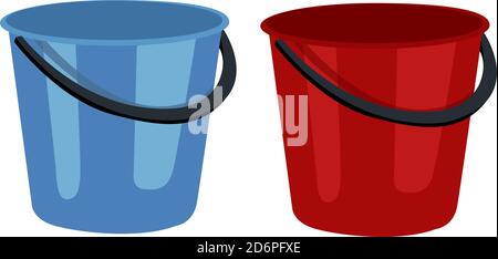 Due bucket, illustrazione, vettore su sfondo bianco Illustrazione Vettoriale