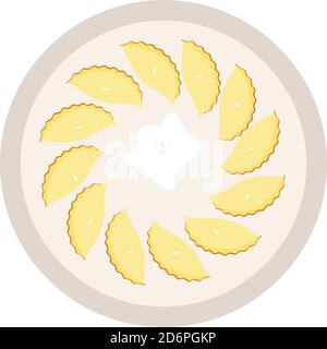 Gujia deliziosa, illustrazione, vettore su sfondo bianco. Illustrazione Vettoriale