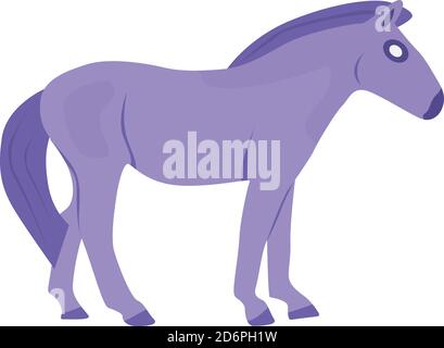 Cavallo viola, illustrazione, vettore su sfondo bianco. Illustrazione Vettoriale
