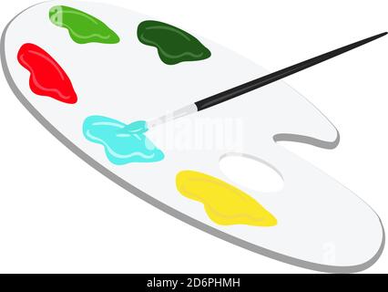 Tavolozza dei colori, illustrazione, vettore su sfondo bianco. Illustrazione Vettoriale