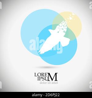 Il logo di un uccello volante. Illustrazione vettoriale Illustrazione Vettoriale