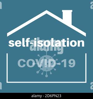 Covid Auto-isolamento concetto Vector Illustrazione, rimanere a casa se si prova positivo per coronavirus per 14 giorni di quarantena. Illustrazione Vettoriale