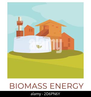 Biomassa energia ecologicamente amichevole modi di generare energia Illustrazione Vettoriale