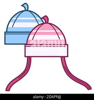 Cappelli per ragazzi e ragazze, vestiti per bambini Illustrazione Vettoriale