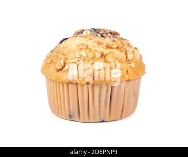 Muffin ai mirtilli isolati su sfondo bianco Foto Stock
