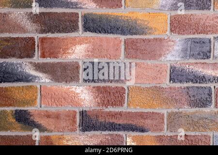 vecchio sfondo di tessitura di muro di mattoni, fuoco selettivo Foto Stock