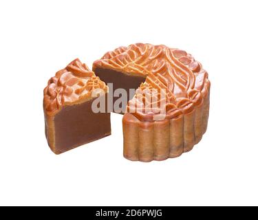 Torta di mooncake di pasta di loto con per la festa cinese di metà autunno Foto Stock