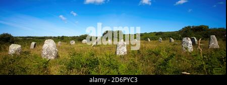 Boscawen-un cerchio di pietre, un tardo neolitico-antica età del bronzo (ca 2500-1500 a.C.), West Cornwall, Inghilterra, Regno Unito. Foto Stock