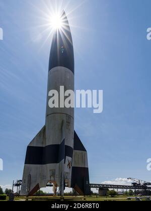 Aggregat 4 o V-2 razzo. Lo storico museo tecnico Peenemuende. L'Europa,Germania, Meclemburgo-Pomerania, Giugno Foto Stock