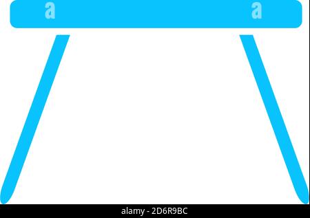 Icona della tabella piatta. Pittogramma blu su sfondo bianco. Simbolo dell'illustrazione vettoriale Illustrazione Vettoriale