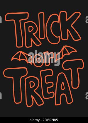 Trucco o trattare , Halloween, lettere. Design poster. Decorazione. Illustrazione Vettoriale