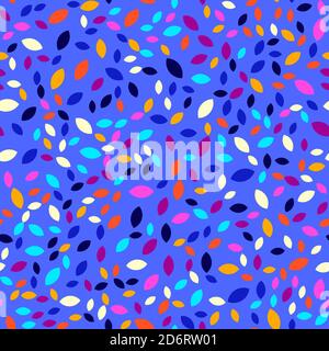 Sfondo geo astratto con foglie colorate, colorate casualmente. Modello vettoriale senza cuciture, perfetto per il design tessile, sfondi, web senza giunture bac Illustrazione Vettoriale