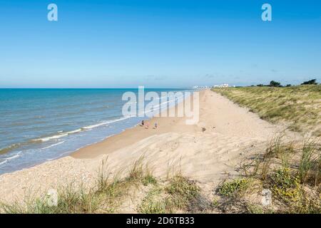 Saint-Hilaire-de-Riez (Francia centro-occidentale): spiaggia "plage des Salins", lungo la costa del dipartimento di Vendee Foto Stock