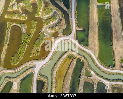 Saint-Hilaire-de-Riez (Francia centro-occidentale): Veduta aerea delle saline "marais salants de la vie" Foto Stock