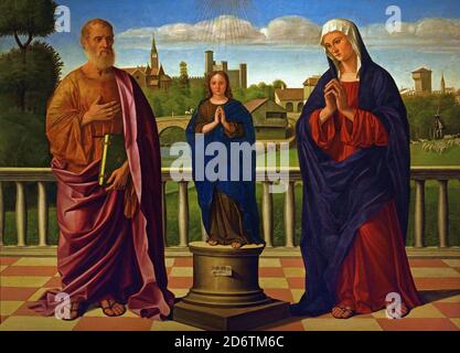 Allegorie van de Onbevlekte Ontvangenis 1512 di G. Mocetto Girolamo Mocetto1458-1531 Italiano, Italia, Foto Stock