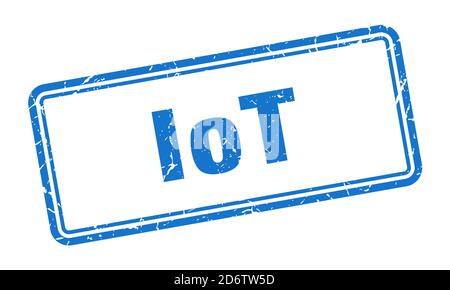 timbro iot. segno di grunge quadrato isolato su sfondo bianco Illustrazione Vettoriale