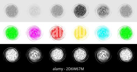 Set di 5 volute, eliche, spirali, rotazioni e ramoscelli Illustrazione Vettoriale