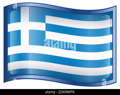 Grecia icona bandiera Foto Stock