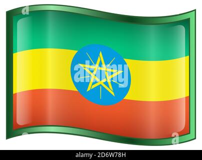 Etiopia icona bandiera Foto Stock