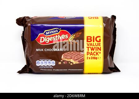 Digestives di cioccolato al latte di McVitie Foto Stock