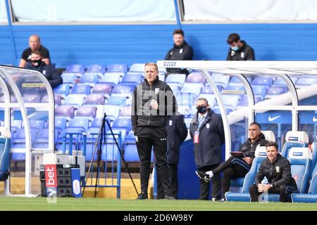 Gary Monk manager di Sheffield Mercoledì nel dugout away A St Andrews Foto Stock