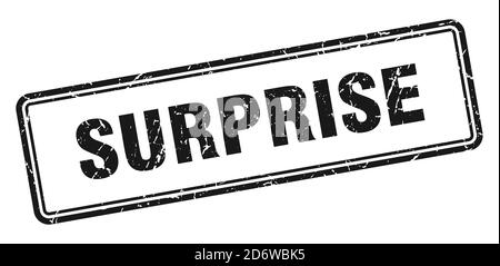 francobollo a sorpresa. segno di grunge quadrato isolato su sfondo bianco Illustrazione Vettoriale