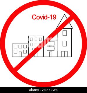 Coronavirus (COVID-19) - segno per la città nella cantantina zona Foto Stock