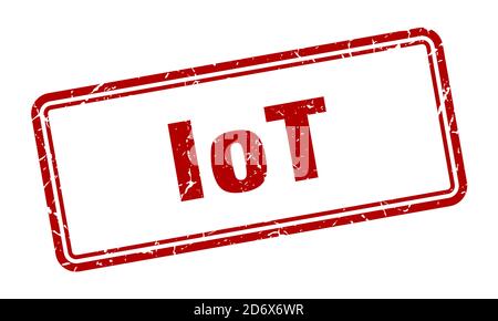timbro iot. segno di grunge quadrato isolato su sfondo bianco Illustrazione Vettoriale