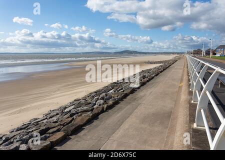 Aberavon Beach and Promenade, The Princess Margaret Way, Port Talbot, Neath & Port Talbot County Borough, Galles, Regno Unito Foto Stock