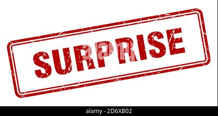 francobollo a sorpresa. segno di grunge quadrato isolato su sfondo bianco Illustrazione Vettoriale