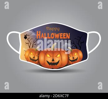 Disegno della maschera facciale stampabile di Halloween. Illustrazione vettoriale Illustrazione Vettoriale