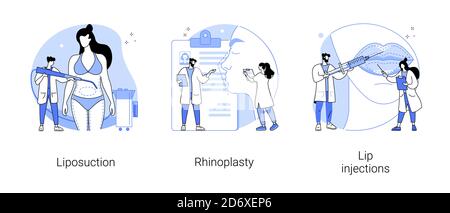 Illustrazioni vettoriali astratte di concetto di chirurgia plastica. Illustrazione Vettoriale