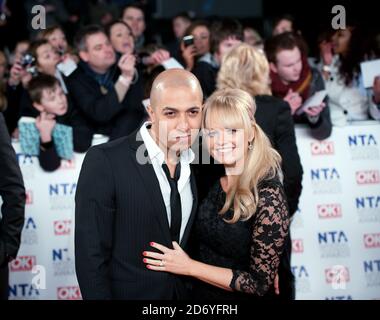 Emma Bunton e la fidanzata Jade Jones partecipano ai National Television Awards, presso la O2 Arena nella zona est di Londra. Foto Stock